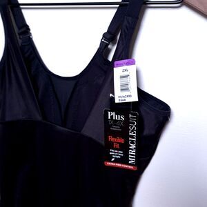 Miraclesuit Plus Size Flexible Fit Wear Your Own Bra Bodybriefer 2930 2XL Black